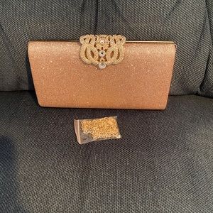 Rose Gold Sparkling Evening Clutch